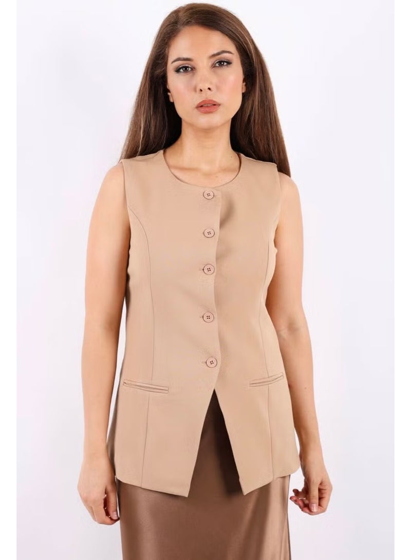 Ritnice Women's Finery Beige Vest - Image 1